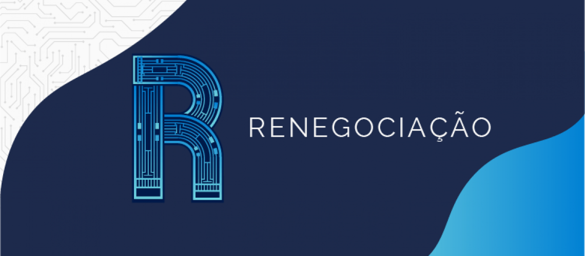 Imagem gráfica da letra R com a palavra Renegociação